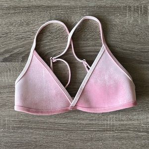 Hoaka pink velvet bikini top NWOT